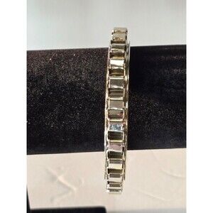 Silver Tone Bracelet Chain Look Brutalist
